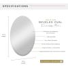 imageMCS Frameless Wall Mirror with 1 inch Bevel 20x30 inch SilverBevel Oval