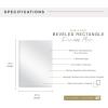 imageMCS Frameless Wall Mirror with 1 inch Bevel 20x30 inch SilverBevel Rectangle
