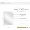 imageMCS Frameless Wall Mirror with 1 inch Bevel 20x30 inch SilverBevel Rectangle