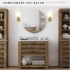 imageMCS Frameless Wall Mirror with 1 inch Bevel 20x30 inch SilverBevel Round
