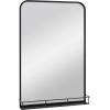 imageMCS Master ampamp Co 26in Round Brass Black Mirror Modern Wall Hanging Large Mirror for Bathroom Bedroom ampamp LivingroomBlack