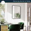 imageMCS Master ampamp Co 26in Round Brass Black Mirror Modern Wall Hanging Large Mirror for Bathroom Bedroom ampamp LivingroomBlack