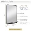 imageMCS Master ampamp Co 26in Round Brass Black Mirror Modern Wall Hanging Large Mirror for Bathroom Bedroom ampamp LivingroomBlack