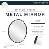 imageMCS Master ampamp Co 26in Round Brass Black Mirror Modern Wall Hanging Large Mirror for Bathroom Bedroom ampamp LivingroomBlack