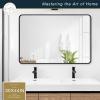 imageMCS Master ampamp Co 26in Round Brass Black Mirror Modern Wall Hanging Large Mirror for Bathroom Bedroom ampamp LivingroomBlack