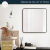 imageMCS Master ampamp Co 26in Round Brass Black Mirror Modern Wall Hanging Large Mirror for Bathroom Bedroom ampamp LivingroomBlack