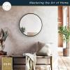 imageMCS Master ampamp Co 26in Round Brass Black Mirror Modern Wall Hanging Large Mirror for Bathroom Bedroom ampamp LivingroomBlack