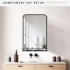 imageMCS Master ampamp Co 26in Round Brass Black Mirror Modern Wall Hanging Large Mirror for Bathroom Bedroom ampamp LivingroomBlack