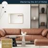 imageMCS Master ampamp Co 26in Round Brass Black Mirror Modern Wall Hanging Large Mirror for Bathroom Bedroom ampamp LivingroomBrass