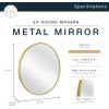 imageMCS Master ampamp Co 26in Round Brass Black Mirror Modern Wall Hanging Large Mirror for Bathroom Bedroom ampamp LivingroomBrass