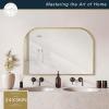 imageMCS Master ampamp Co 26in Round Brass Black Mirror Modern Wall Hanging Large Mirror for Bathroom Bedroom ampamp LivingroomBrass
