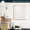 imageMCS Master ampamp Co 26in Round Brass Black Mirror Modern Wall Hanging Large Mirror for Bathroom Bedroom ampamp LivingroomBrass