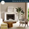 imageMCS Master ampamp Co 26in Round Brass Black Mirror Modern Wall Hanging Large Mirror for Bathroom Bedroom ampamp LivingroomBrass