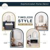 imageMCS Master ampamp Co 26in Round Brass Black Mirror Modern Wall Hanging Large Mirror for Bathroom Bedroom ampamp LivingroomBrass