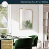 imageMCS Master ampamp Co 26in Round Brass Black Mirror Modern Wall Hanging Large Mirror for Bathroom Bedroom ampamp LivingroomBrass