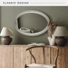 imageMCS Master ampamp Co 26in Round Brass Black Mirror Modern Wall Hanging Large Mirror for Bathroom Bedroom ampamp LivingroomNickel