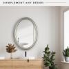 imageMCS Master ampamp Co 26in Round Brass Black Mirror Modern Wall Hanging Large Mirror for Bathroom Bedroom ampamp LivingroomNickel