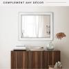 imageMCS Master ampamp Co 26in Round Brass Black Mirror Modern Wall Hanging Large Mirror for Bathroom Bedroom ampamp LivingroomWhite
