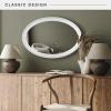 imageMCS Master ampamp Co 26in Round Brass Black Mirror Modern Wall Hanging Large Mirror for Bathroom Bedroom ampamp LivingroomWhite