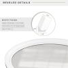 imageMCS Master ampamp Co 26in Round Brass Black Mirror Modern Wall Hanging Large Mirror for Bathroom Bedroom ampamp LivingroomWhite