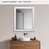 imageMCS Master ampamp Co 26in Round Brass Black Mirror Modern Wall Hanging Large Mirror for Bathroom Bedroom ampamp LivingroomWhite