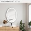 imageMCS Master ampamp Co 26in Round Brass Black Mirror Modern Wall Hanging Large Mirror for Bathroom Bedroom ampamp LivingroomWhite