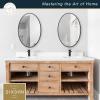 imageMCS Master ampamp Co Modern Metal Large Wall Mirror Minimalist Home Decor Oval Mirror for Living Room Bedroom or Bathroom 21 by 31 Inch Black