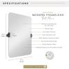 imageMCS Modern Pivot Frameless Mirror 20 x 30 Inch BlackBlack