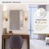 imageMCS Modern Pivot Frameless Mirror 20 x 30 Inch BlackBrass