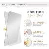 imageMCS Modern Pivot Frameless Mirror 20 x 30 Inch BlackBrass