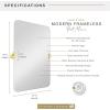 imageMCS Modern Pivot Frameless Mirror 20 x 30 Inch BlackBrass