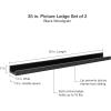 imageMCS Picture Ledge Shelf Room Decor Floating Shelf Gray Woodgrain 35 Inch Set of 2Black