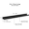 imageMCS Picture Ledge Shelf Room Decor Floating Shelf Gray Woodgrain 35 Inch Set of 2Black