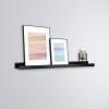 imageMCS Picture Ledge Shelf Room Decor Floating Shelf Gray Woodgrain 35 Inch Set of 2Black