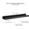 imageMCS Picture Ledge Shelf Room Decor Floating Shelf Gray Woodgrain 35 Inch Set of 2Black