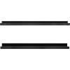 imageMCS Picture Ledge Shelf Room Decor Floating Shelf Gray Woodgrain 35 Inch Set of 2Black