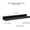 imageMCS Picture Ledge Shelf Room Decor Floating Shelf Gray Woodgrain 35 Inch Set of 2Black