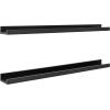 imageMCS Picture Ledge Shelf Room Decor Floating Shelf Gray Woodgrain 35 Inch Set of 2Black