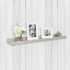 imageMCS Picture Ledge Shelf Room Decor Floating Shelf Gray Woodgrain 35 Inch Set of 2Grey