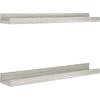 imageMCS Picture Ledge Shelf Room Decor Floating Shelf Gray Woodgrain 35 Inch Set of 2Grey