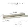 imageMCS Picture Ledge Shelf Room Decor Floating Shelf Gray Woodgrain 35 Inch Set of 2Grey