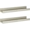 imageMCS Picture Ledge Shelf Room Decor Floating Shelf Gray Woodgrain 35 Inch Set of 2Grey