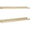 imageMCS Picture Ledge Shelf Room Decor Floating Shelf Gray Woodgrain 35 Inch Set of 2Natural