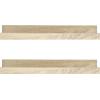 imageMCS Picture Ledge Shelf Room Decor Floating Shelf Gray Woodgrain 35 Inch Set of 2Natural