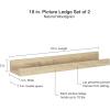 imageMCS Picture Ledge Shelf Room Decor Floating Shelf Gray Woodgrain 35 Inch Set of 2Natural