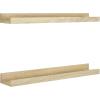 imageMCS Picture Ledge Shelf Room Decor Floating Shelf Gray Woodgrain 35 Inch Set of 2Natural