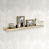 imageMCS Picture Ledge Shelf Room Decor Floating Shelf Gray Woodgrain 35 Inch Set of 2Natural