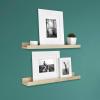 imageMCS Picture Ledge Shelf Room Decor Floating Shelf Gray Woodgrain 35 Inch Set of 2Natural