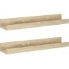 imageMCS Picture Ledge Shelf Room Decor Floating Shelf Gray Woodgrain 35 Inch Set of 2Natural