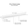 imageMCS Picture Ledge Shelf Room Decor Floating Shelf Gray Woodgrain 35 Inch Set of 2White